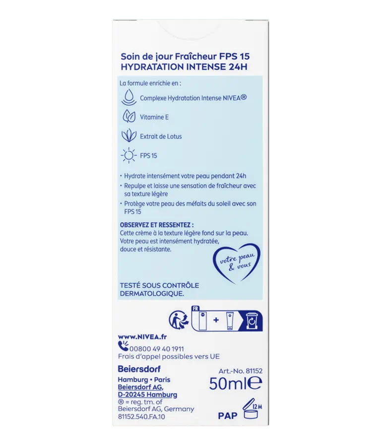 Nivea Soin De Jour Nourrissant Hydratation 24H
